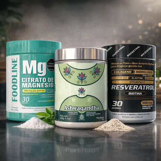 COMBO Resveratrol, citrato de magnesio y ashwagandha