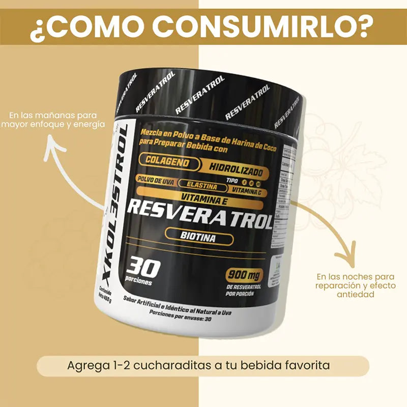 RESVERATROL PREMIUM 450g ¡Rejuvenece de Adentro hacia Afuera!