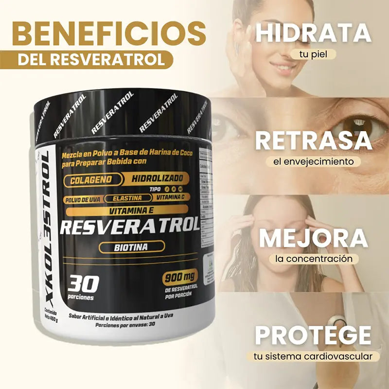 RESVERATROL PREMIUM 450g ¡Rejuvenece de Adentro hacia Afuera!