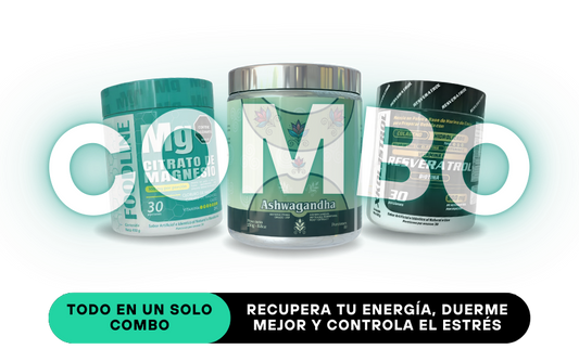 COMBO Resveratrol, citrato de magnesio y ashwagandha